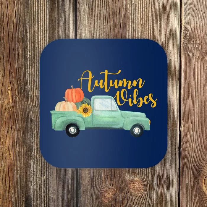 Autumn Vibes Pumpkin Truck Coaster