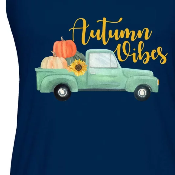 Autumn Vibes Pumpkin Truck Ladies Essential Flowy Tank