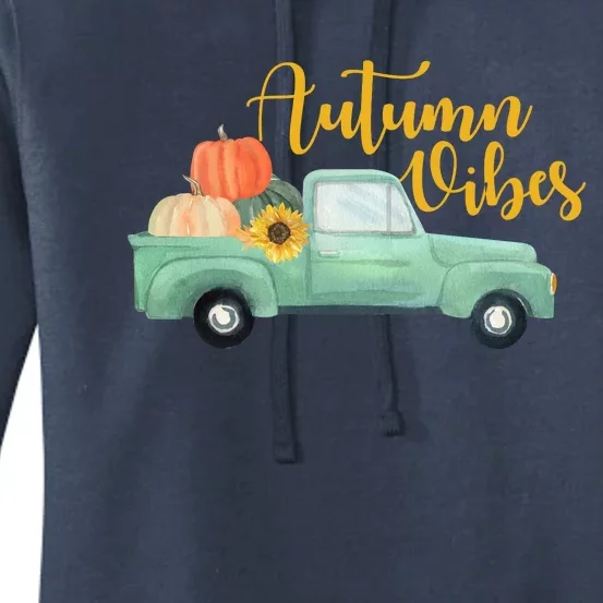 Autumn Vibes Pumpkin Truck Women's Pullover Hoodie