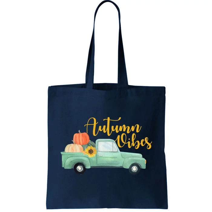 Autumn Vibes Pumpkin Truck Tote Bag