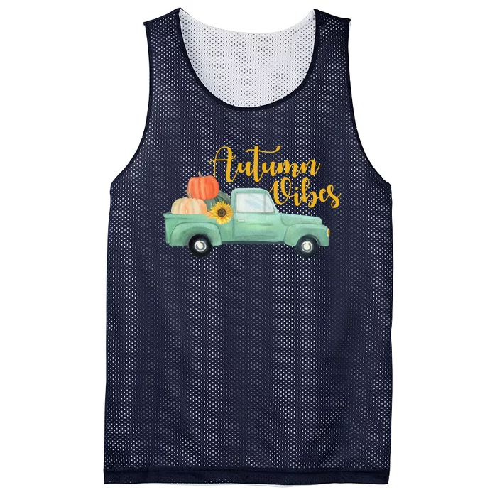 Autumn Vibes Pumpkin Truck Mesh Reversible Basketball Jersey Tank