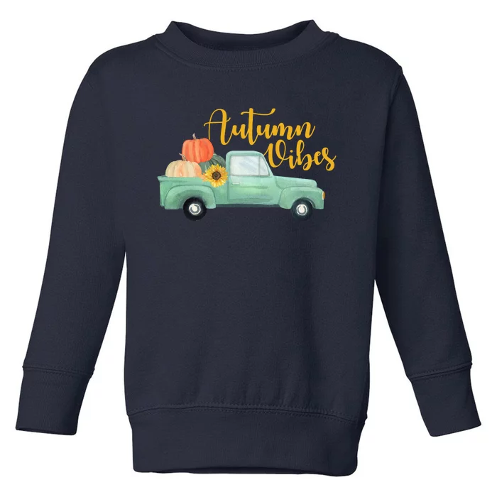 Autumn Vibes Pumpkin Truck Toddler Sweatshirt