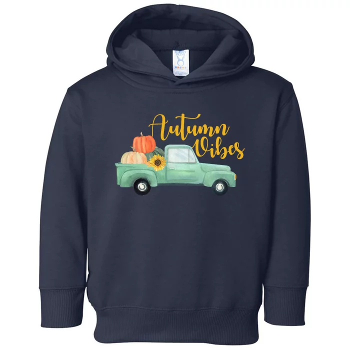 Autumn Vibes Pumpkin Truck Toddler Hoodie