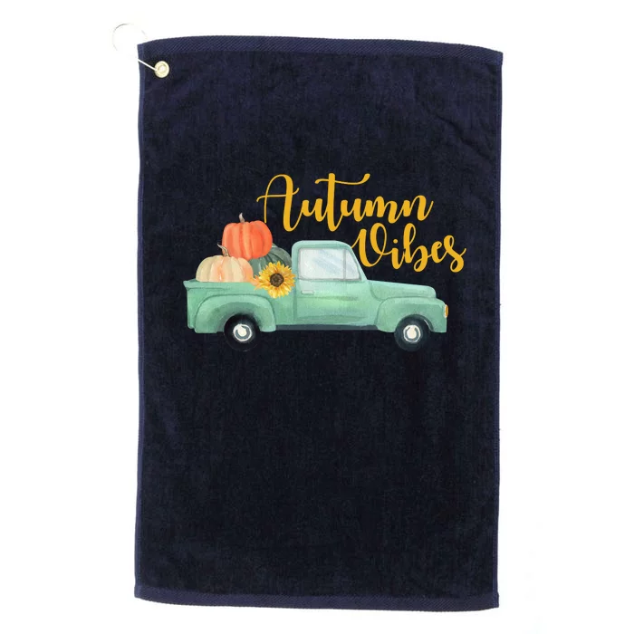 Autumn Vibes Pumpkin Truck Platinum Collection Golf Towel