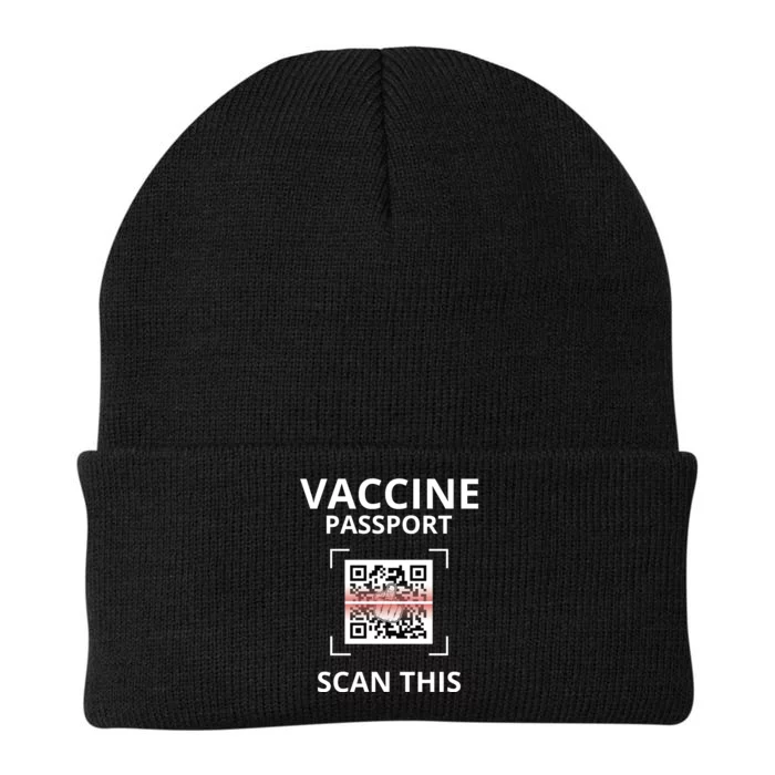 Anti Vaccine Passport Scan This Middle Finger Knit Cap Winter Beanie