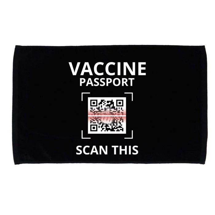 Anti Vaccine Passport Scan This Middle Finger Microfiber Hand Towel