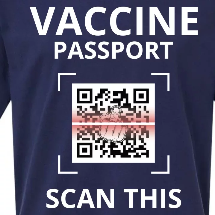 Anti Vaccine Passport Scan This Middle Finger Sueded Cloud Jersey T-Shirt