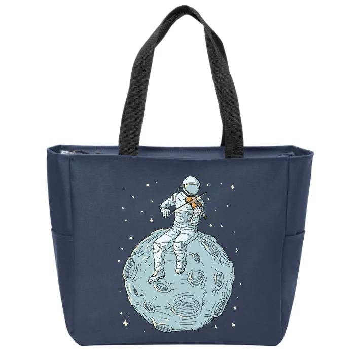 Astronaut Violin Player Violinist Viola Classical Music Zip Tote Bag