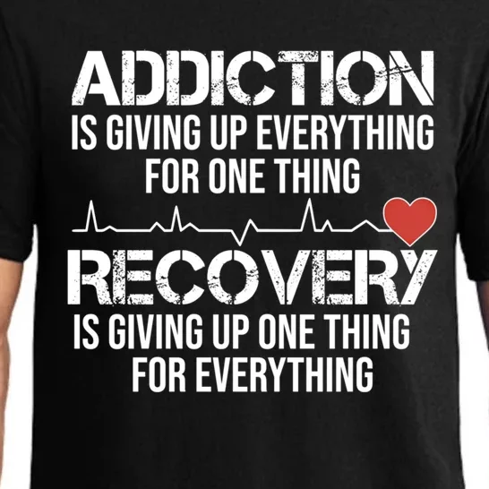 Addiction Vs Recovery Aa Na Heartbeat Clean Sober Life Gift Pajama Set