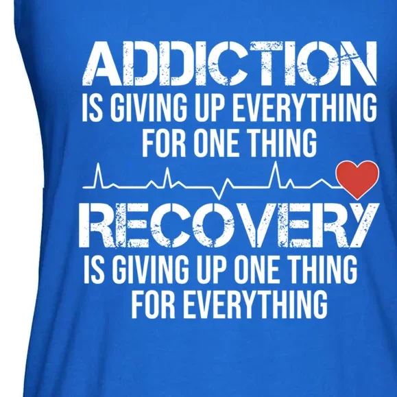 Addiction Vs Recovery Aa Na Heartbeat Clean Sober Life Gift Ladies Essential Flowy Tank