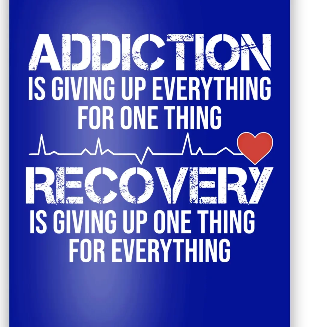 Addiction Vs Recovery Aa Na Heartbeat Clean Sober Life Gift Poster