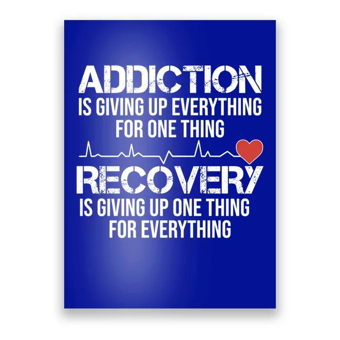 Addiction Vs Recovery Aa Na Heartbeat Clean Sober Life Gift Poster