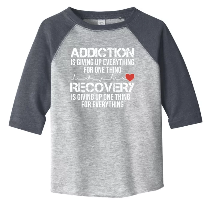 Addiction Vs Recovery Aa Na Heartbeat Clean Sober Life Gift Toddler Fine Jersey T-Shirt