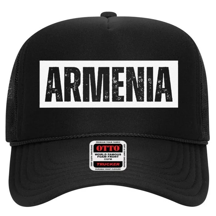 Armenia Vintage Retro Souvenirs High Crown Mesh Trucker Hat