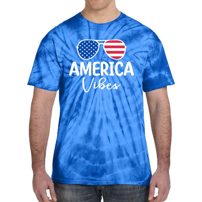 America Vibes Retro American Usa 4th Of July Great Gift Tie-Dye T-Shirt