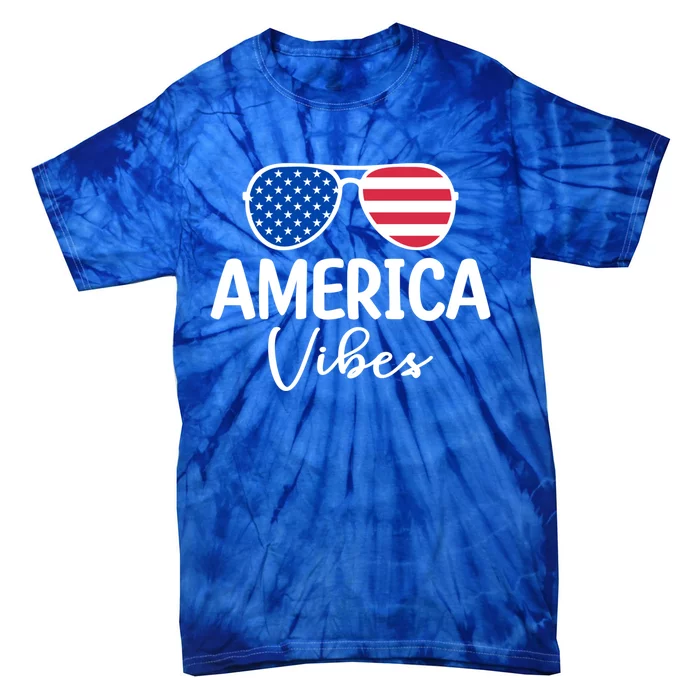 America Vibes Retro American Usa 4th Of July Great Gift Tie-Dye T-Shirt