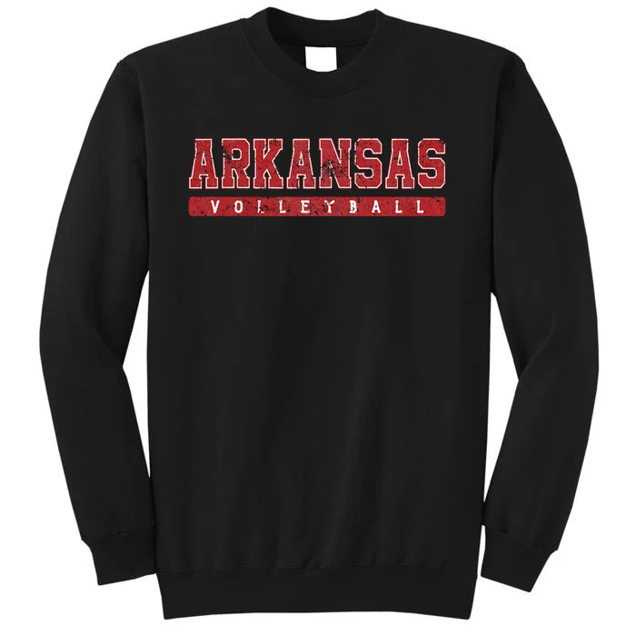 Arkansas Volleyball Red Vintage Text Tall Sweatshirt