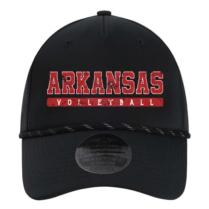 Arkansas Volleyball Red Vintage Text Performance The Dyno Cap