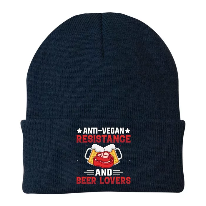 Anti Vegan Resistance And Beer Lovers Gift Knit Cap Winter Beanie