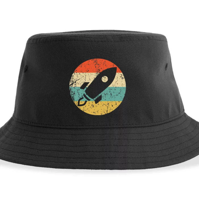 Astronaut Vintage Retro Space Ship Sustainable Bucket Hat