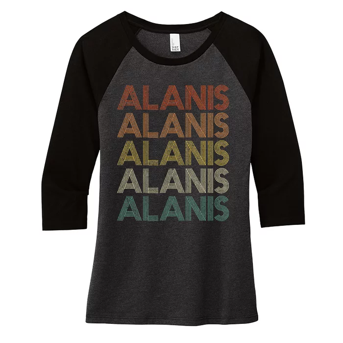 Alanis Vintage Retro Women's Tri-Blend 3/4-Sleeve Raglan Shirt