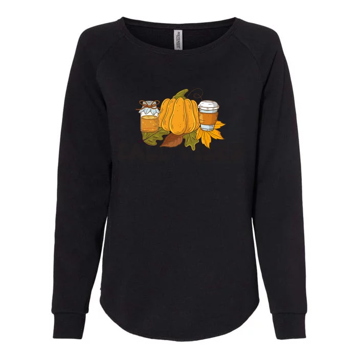 Autumn Vibes Seasonal Print Womens California Wash Sweatshirt