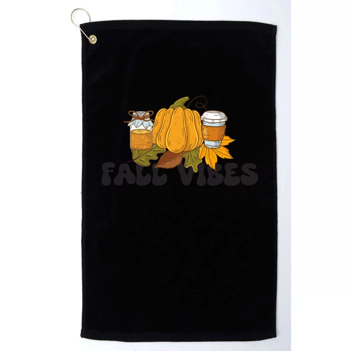 Autumn Vibes Seasonal Print Platinum Collection Golf Towel