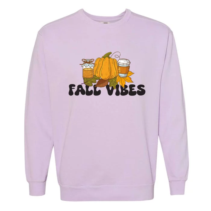 Autumn Vibes Seasonal Print Garment-Dyed Sweatshirt