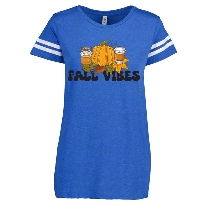 Autumn Vibes Seasonal Print Enza Ladies Jersey Football T-Shirt