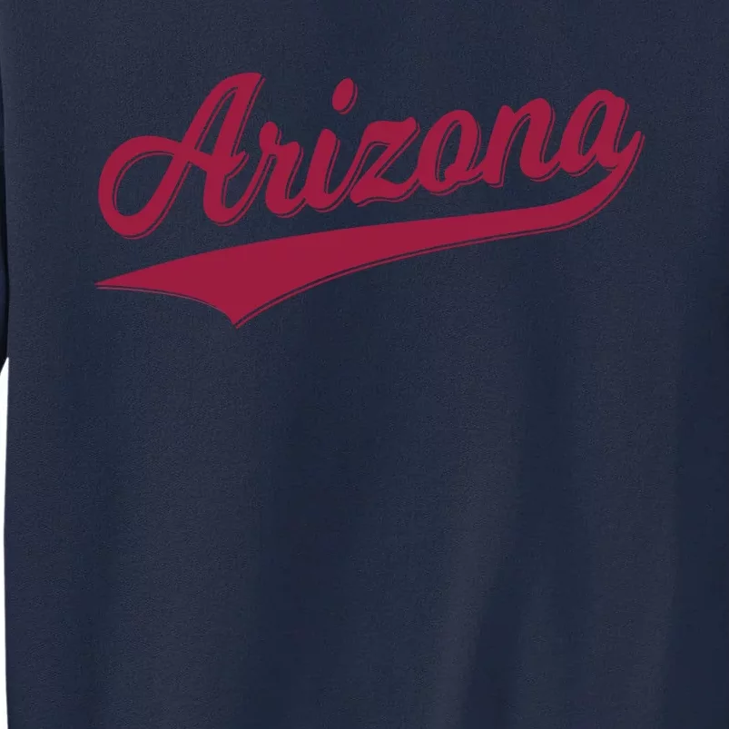 Arizona Varsity Script Classic Sports Jersey State Flag Tall Sweatshirt