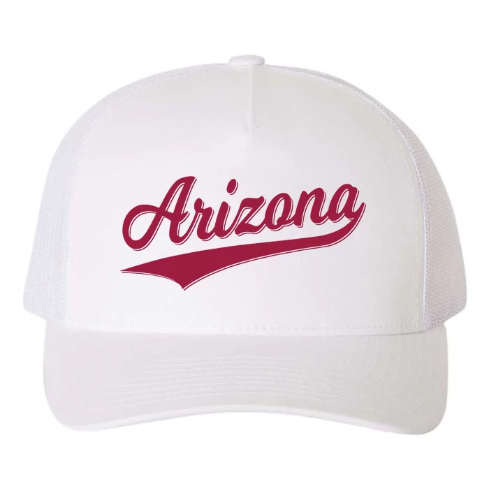 Arizona Varsity Script Classic Sports Jersey State Flag Yupoong Adult 5-Panel Trucker Hat