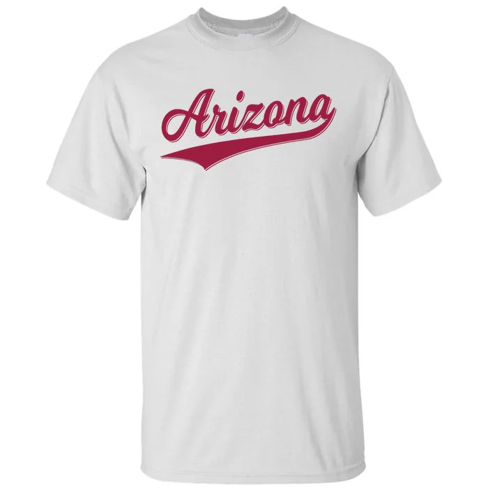 Arizona Varsity Script Classic Sports Jersey State Flag Tall T-Shirt