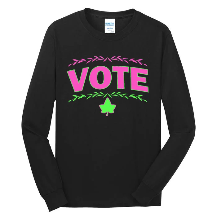 Aka Vote Sorority P.I.N.K. And Green Paraphernalia Voting Tall Long Sleeve T-Shirt