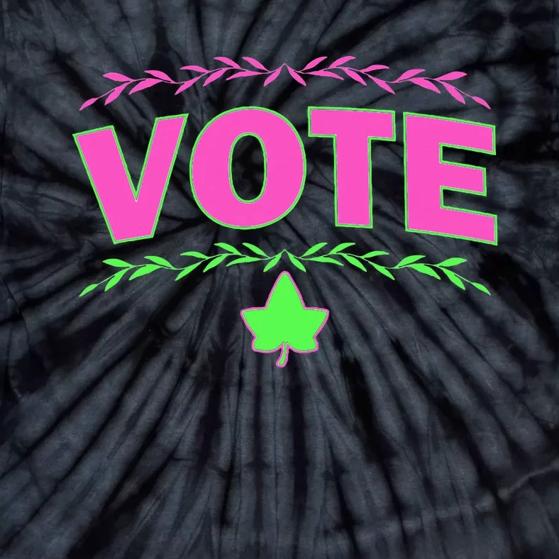 Aka Vote Sorority P.I.N.K. And Green Paraphernalia Voting Tie-Dye T-Shirt