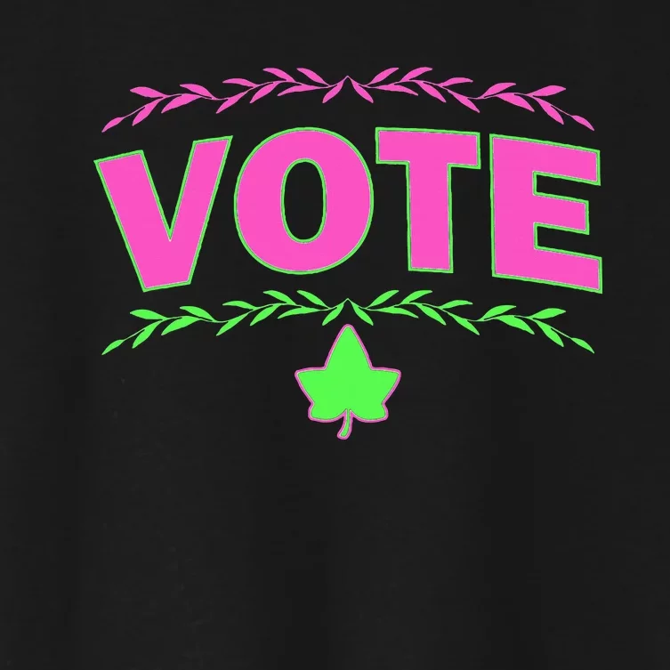 Aka Vote Sorority P.I.N.K. And Green Paraphernalia Voting Women's Crop Top Tee