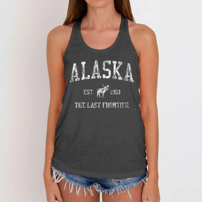 Alaska Vintage Sports Design Alaskan Women's Knotted Racerback Tank