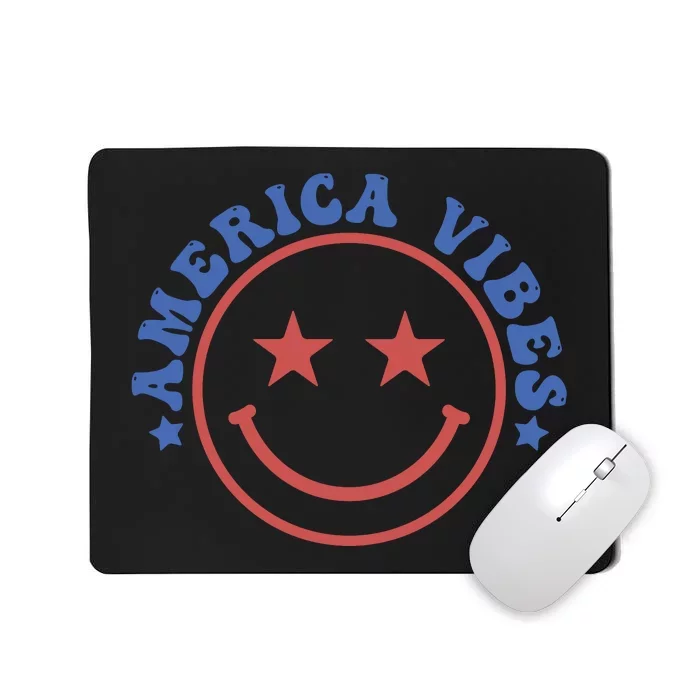 America Vibes Smiley 4th Of July Mousepad