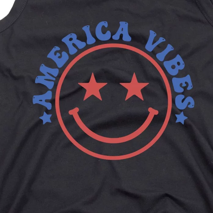 America Vibes Smiley 4th Of July Tank Top