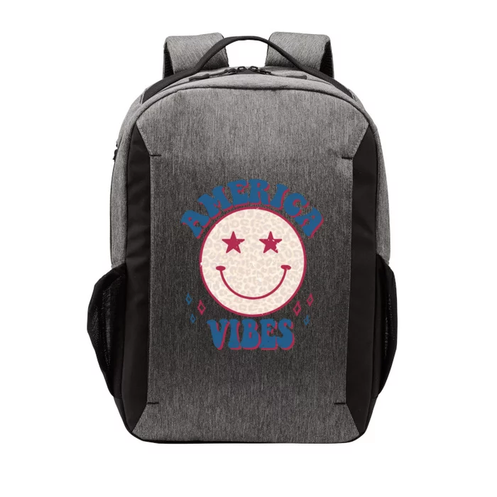 America Vibes Smile Patriotic 4th Of July Happy Face Summer Meaningful Gift Vector Backpack