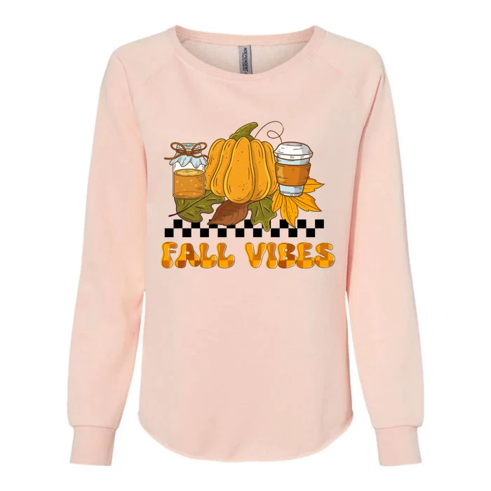 Autumn Vibes Seasonal Graphic Womens California Wash Sweatshirt