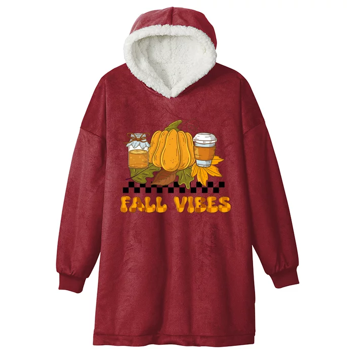 Autumn Vibes Seasonal Graphic Hooded Wearable Blanket