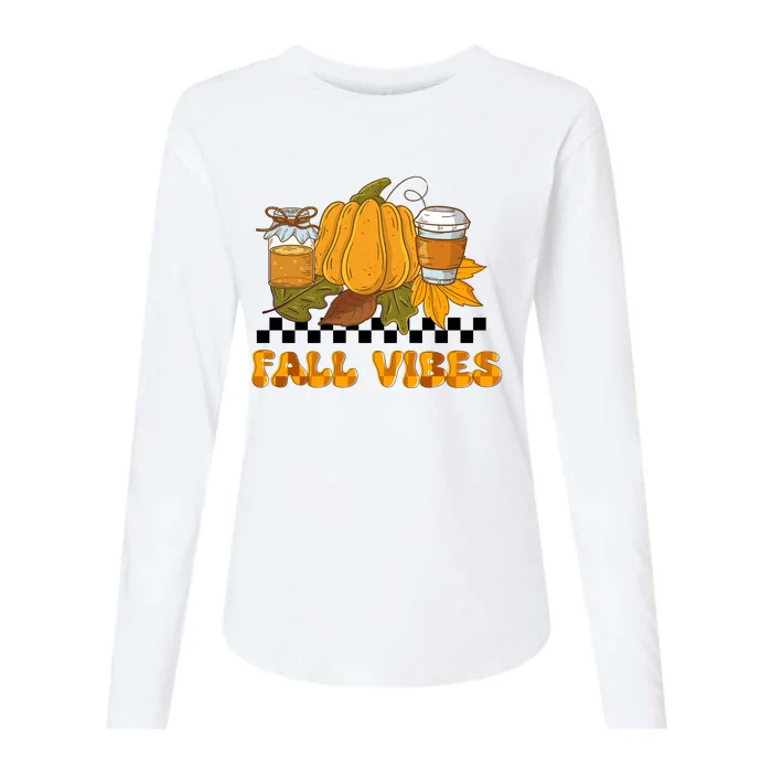 Autumn Vibes Seasonal Graphic Womens Cotton Relaxed Long Sleeve T-Shirt