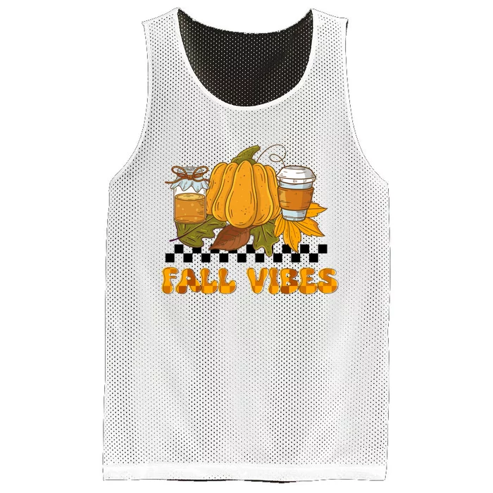 Autumn Vibes Seasonal Graphic Mesh Reversible Basketball Jersey Tank