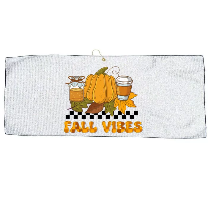 Autumn Vibes Seasonal Graphic Large Microfiber Waffle Golf Towel