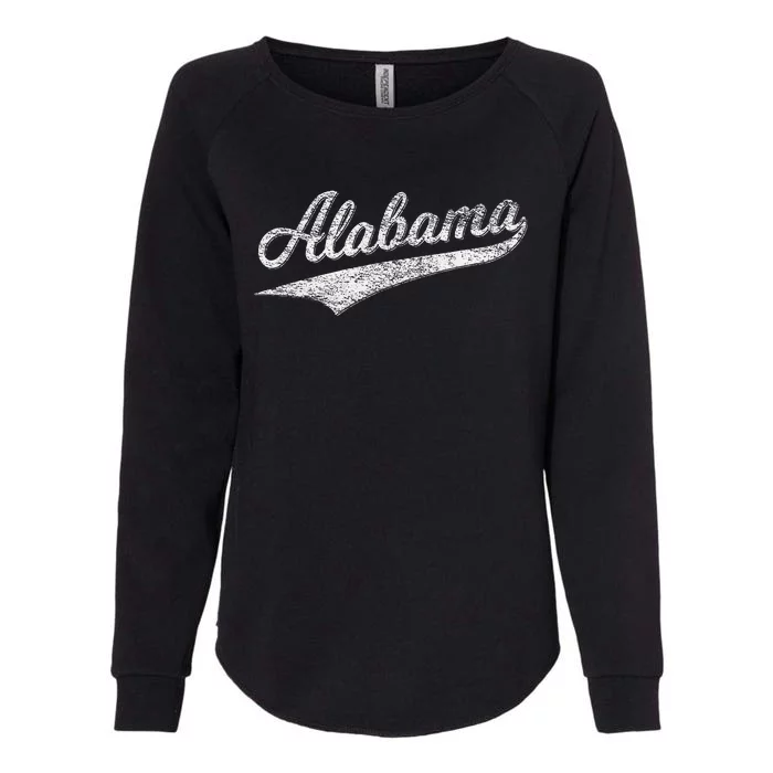 Alabama Varsity Script Classic Sports Jersey Style Womens California Wash Sweatshirt