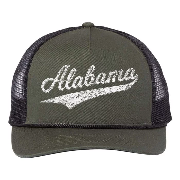 Alabama Varsity Script Classic Sports Jersey Style Retro Rope Trucker Hat Cap