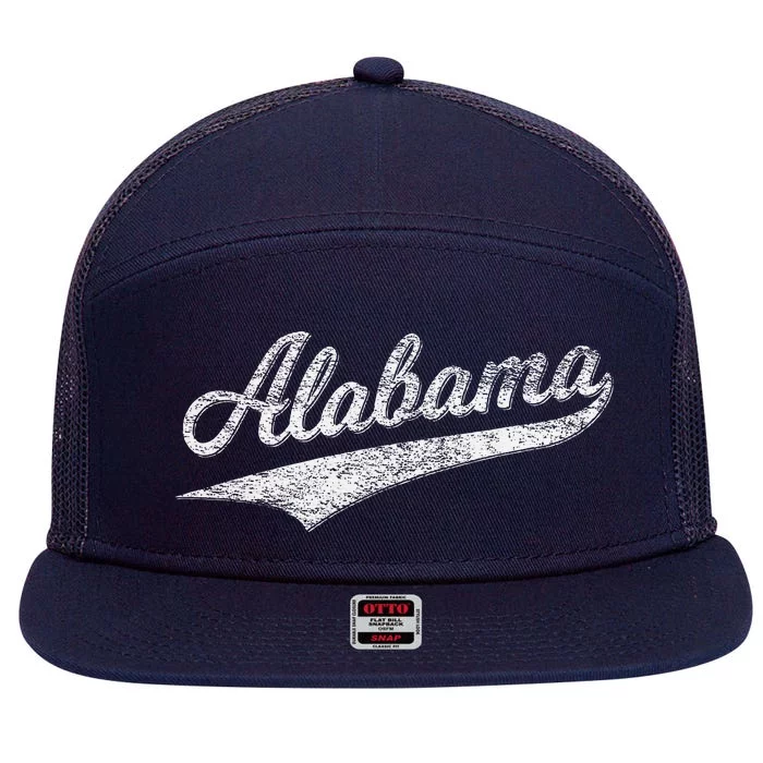 Alabama Varsity Script Classic Sports Jersey Style 7 Panel Mesh Trucker Snapback Hat