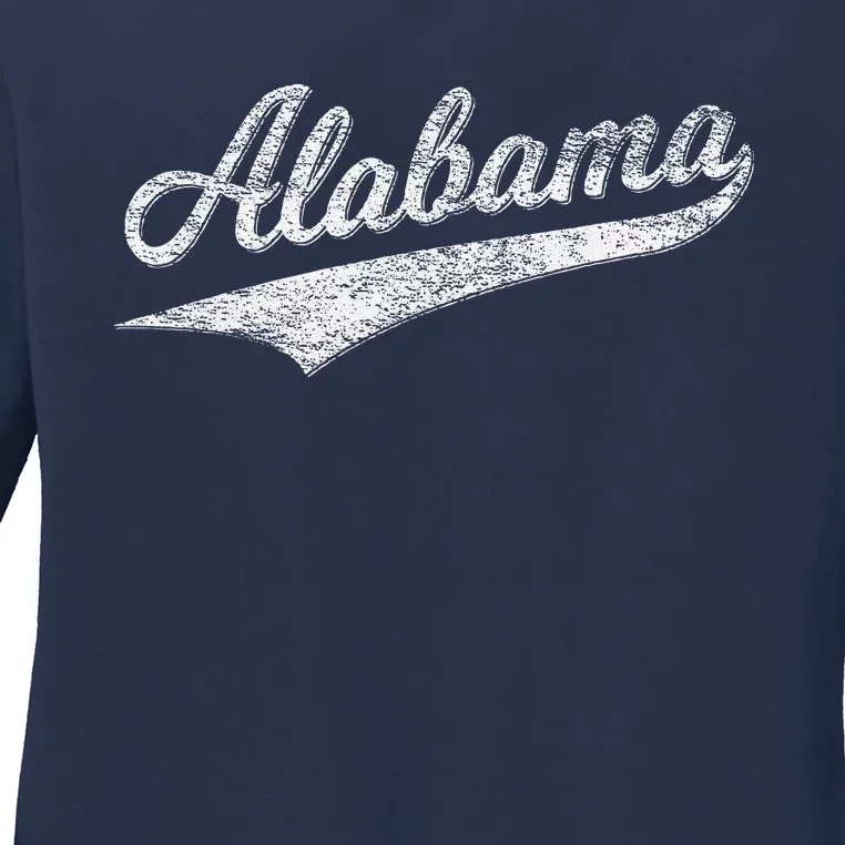 Alabama Varsity Script Classic Sports Jersey Style Ladies Long Sleeve Shirt