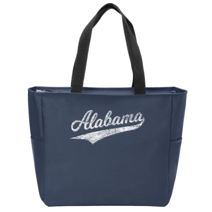 Alabama Varsity Script Classic Sports Jersey Style Zip Tote Bag