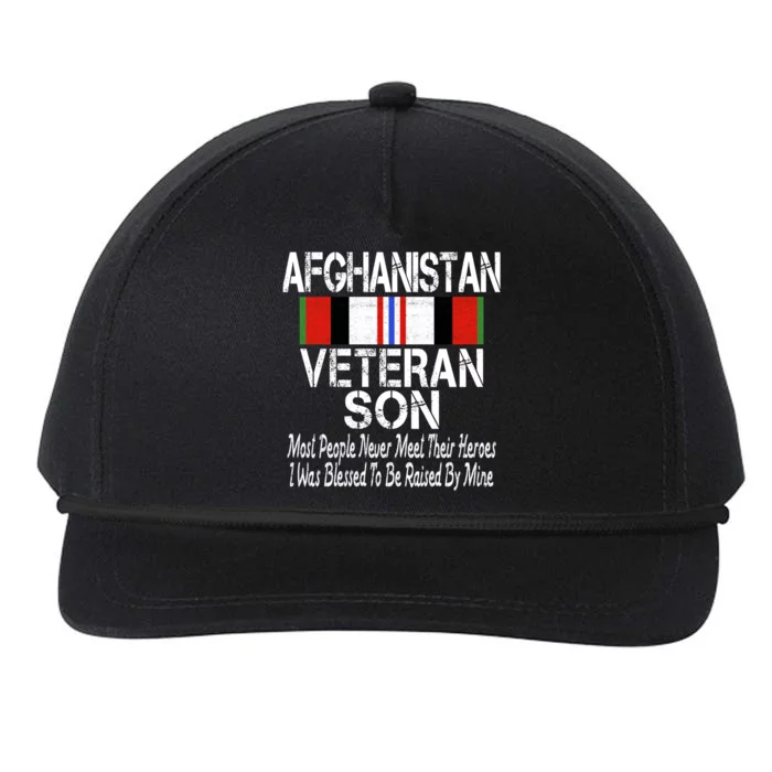 Afghanistan Veteran Son Gift Raised By My Hero Meaningful Gift Snapback Five-Panel Rope Hat